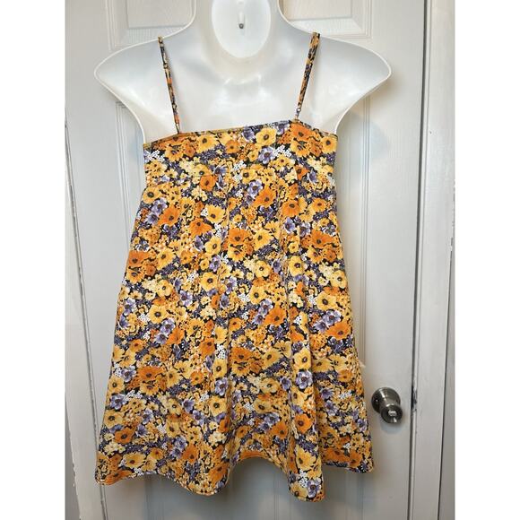 Yellow Floral H&M Sundress with pockets Size M Pre Owned - Picture 2 of 14